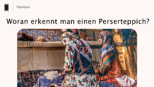 Woran erkennt man einen Perserteppich? Traditionelle Knüpferinnen beim Herstellen eines echten perserteppichs.